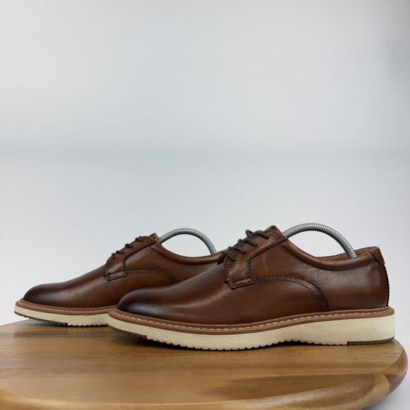 Mens Nordstrom Rack Eugene Derby Brown Leather Formal Comfort Shoes Size 7 M GUC - Picture 2 of 10